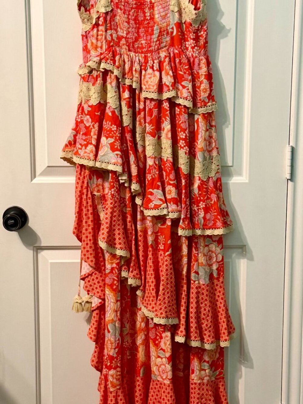 Free People x SPELL Full Bloom Ruffle Soirée Dress Daylily NWT Small Rare - Picture 10 of 16